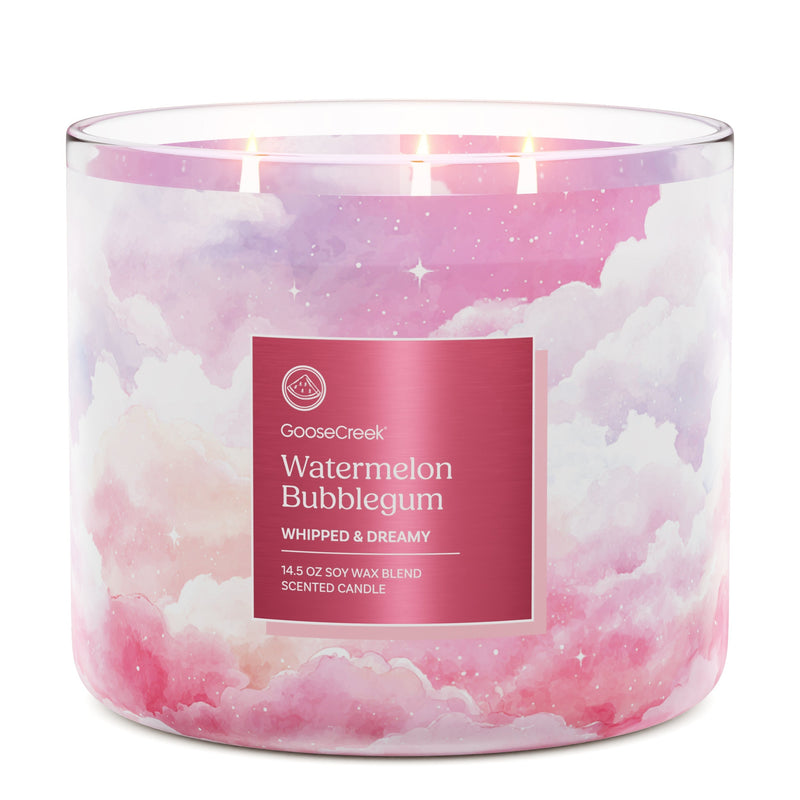 Watermelon Bubble Gum 3-Wick Candle fuby6 pqzx3